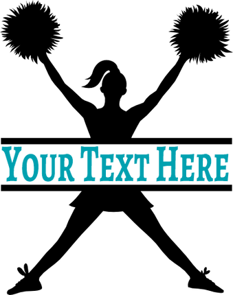 (140-02-A) Cheerleader Split Name Custom Text Iron-On Transfer