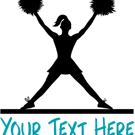 (140-02-B) Cheer Cheerleader Split Name Custom Text Iron-On Transfer