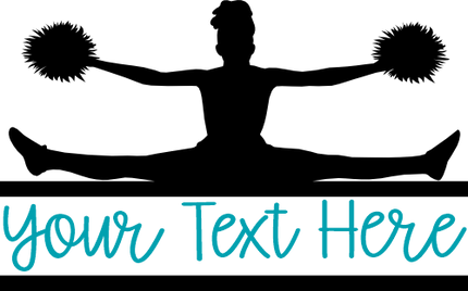 (140-02-C) Cheer Cheerleader Split Name Custom Text Iron-On Transfer