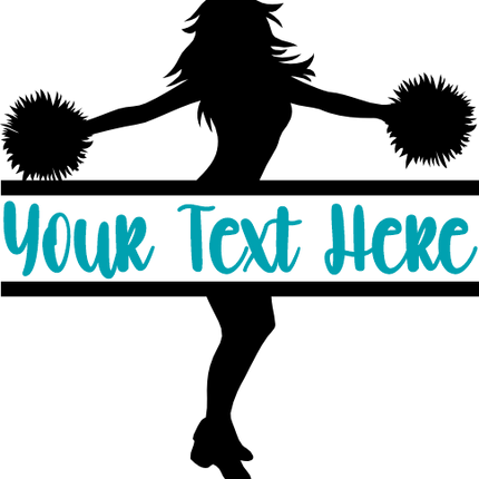 (140-02-D) Cheer Cheerleader Split Name Custom Text Iron-On Transfer