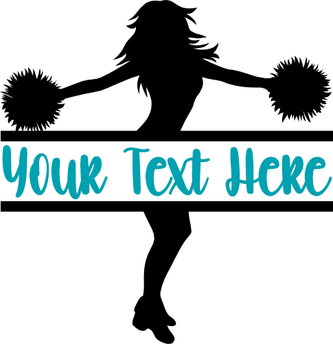 (140-02-D) Cheer Cheerleader Split Name Custom Text Iron-On Transfer