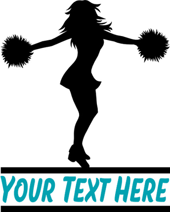 (140-02-E) Cheer Cheerleader Split Name Custom Text Iron-On Transfer