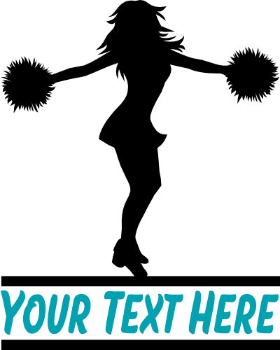 (140-02-E) Cheer Cheerleader Split Name Custom Text Iron-On Transfer