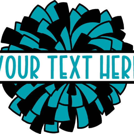 (140-02-M) Pom-Pom Split Name Custom Text Iron-On Transfer