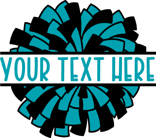 (140-02-M) Pom-Pom Split Name Custom Text Iron-On Transfer