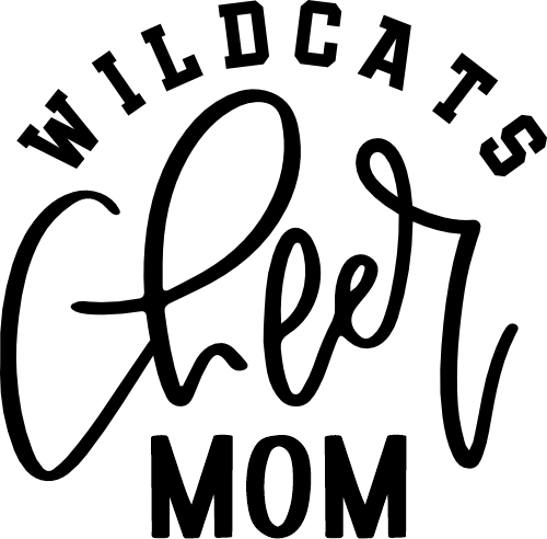 (140-05-B) Wildcats Cheer Mom Text Iron-On Transfer