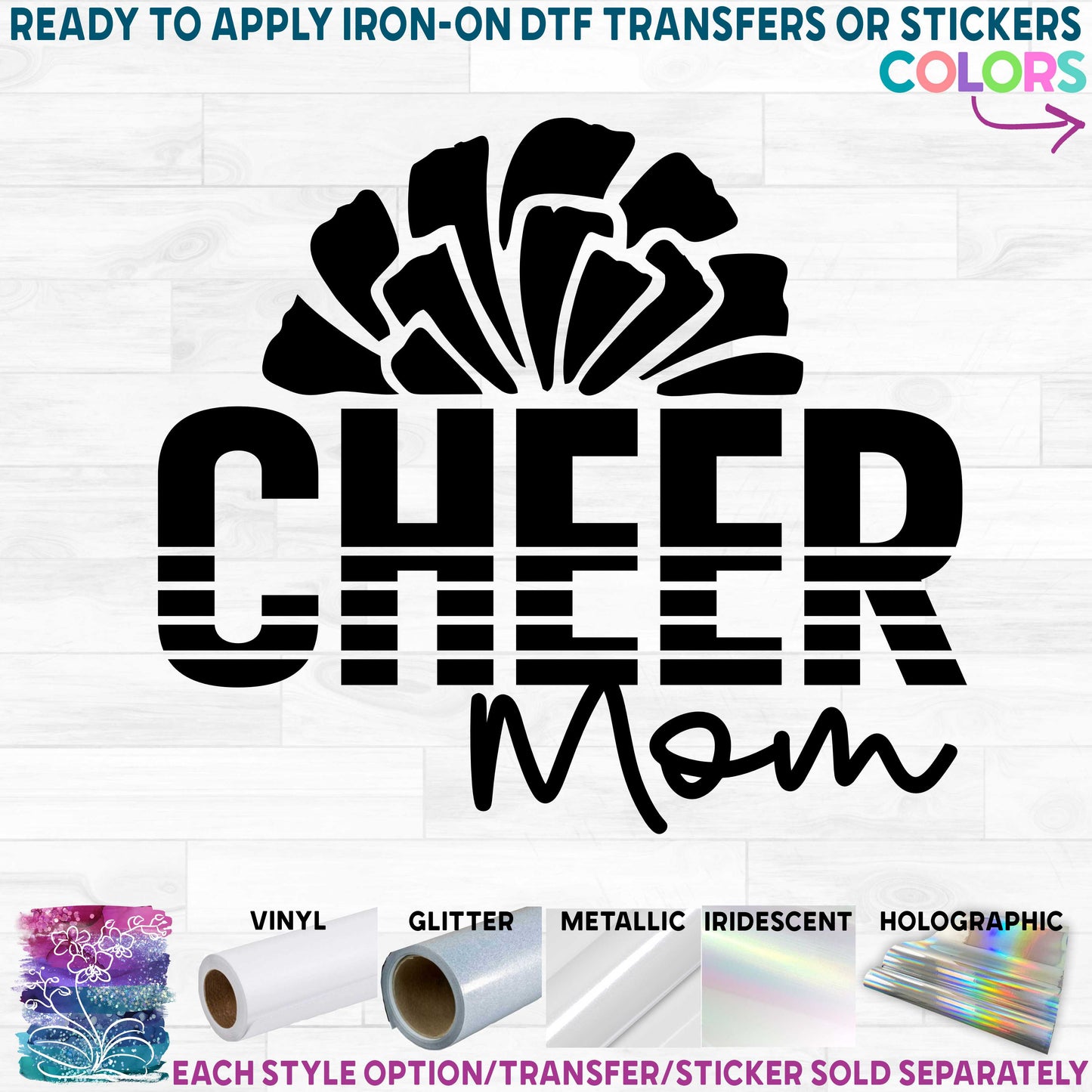 (s140-5S) Cheer Team Family Mom Custom Text