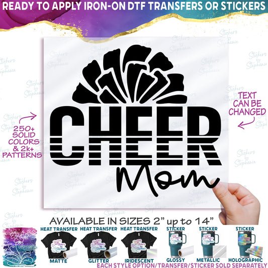 (s140-5S) Cheer Team Family Mom Custom Text