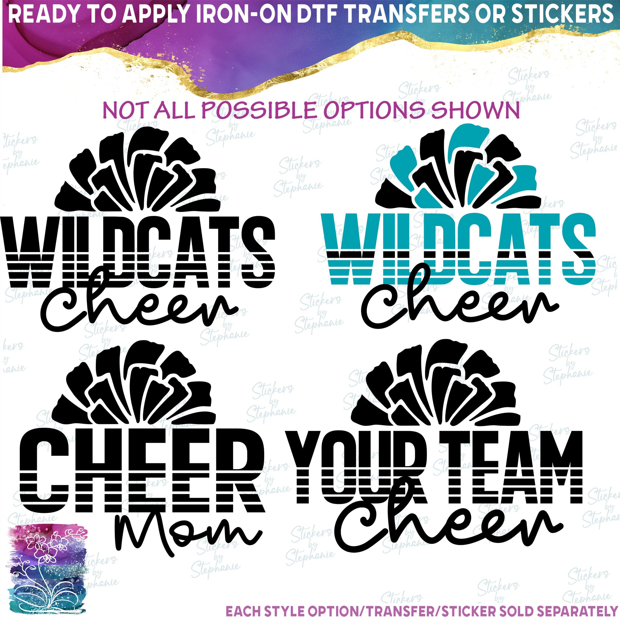 (s140-5S) Cheer Team Family Mom Custom Text