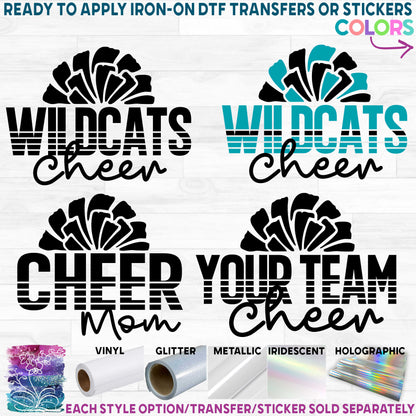 (s140-5S) Cheer Team Family Mom Custom Text