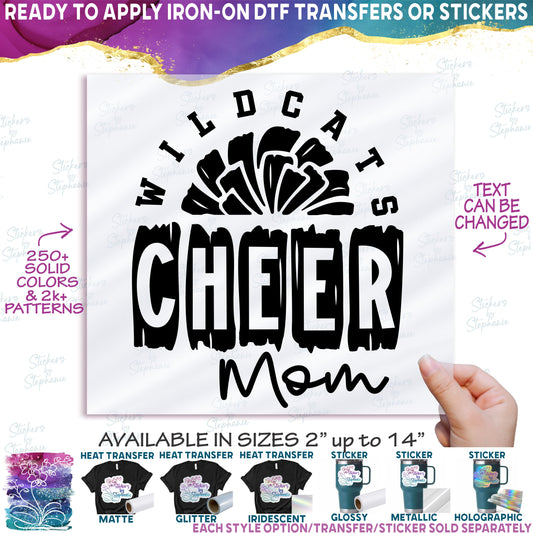 (s140-5T) Cheer Team Family Mom Custom Text