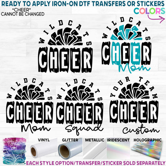 (s140-5T) Cheer Team Family Mom Custom Text