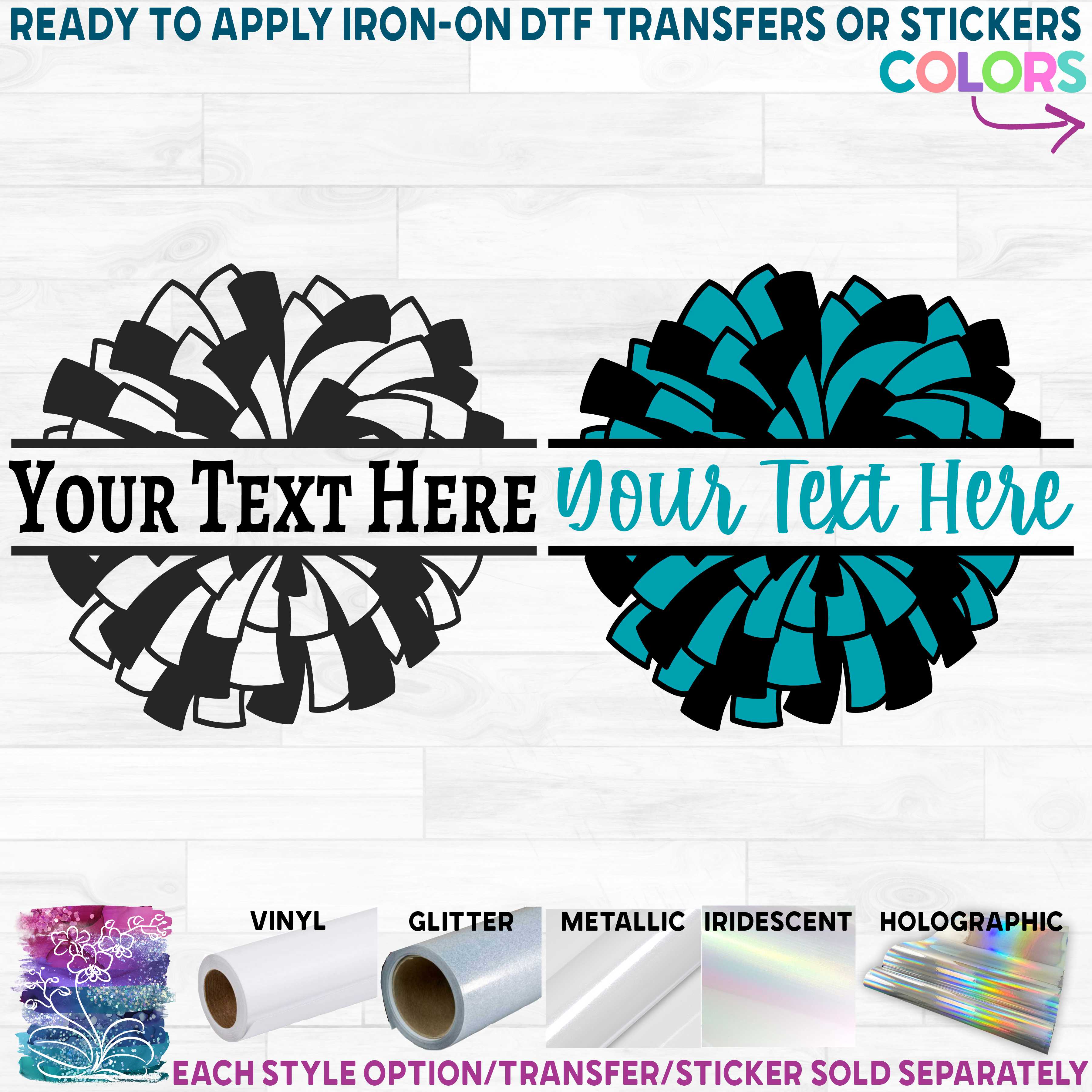 (s140-2I) Pom Pom Split Name Custom Text