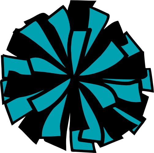 (140-01-1X) 2 Color Cheerleaders Cheer Pom-Pom Iron-On Transfer