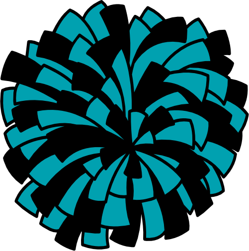 (140-01-1Y) 2 Color Cheerleaders Cheer Pom-Pom Iron-On Transfer