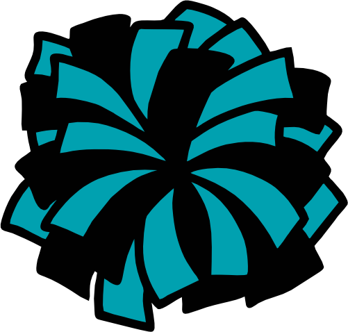 (140-01-1V) 2 Color Cheerleaders Cheer Pom-Pom Iron-On Transfer