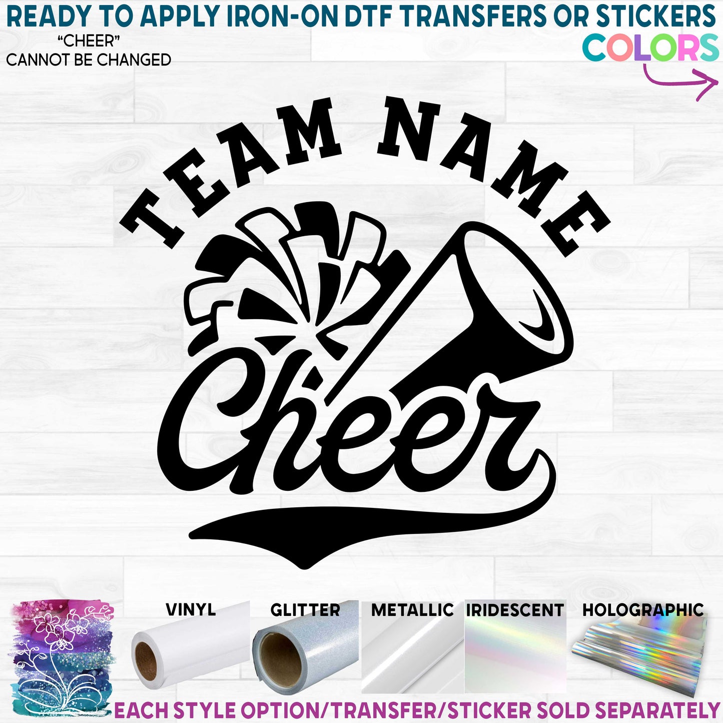 (s140-5P) Team Name Cheer Custom Text