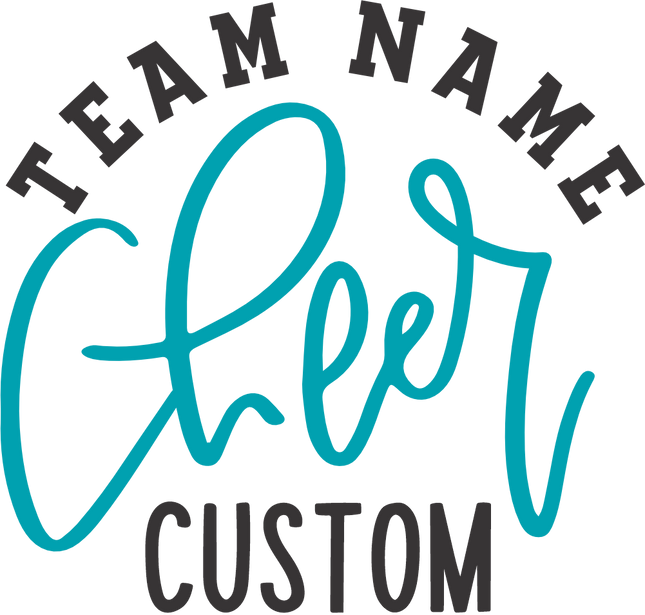 (140-05-B) Team Name Cheer Custom Text Iron-On Transfer