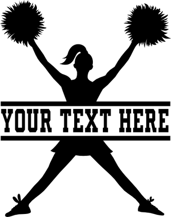 (s140-02-A) Cheerleader Split Name Custom Text