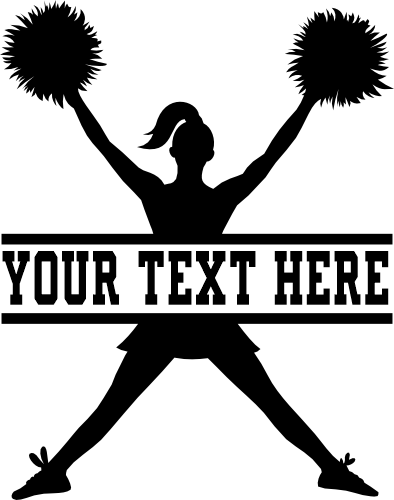 (s140-02-A) Cheerleader Split Name Custom Text