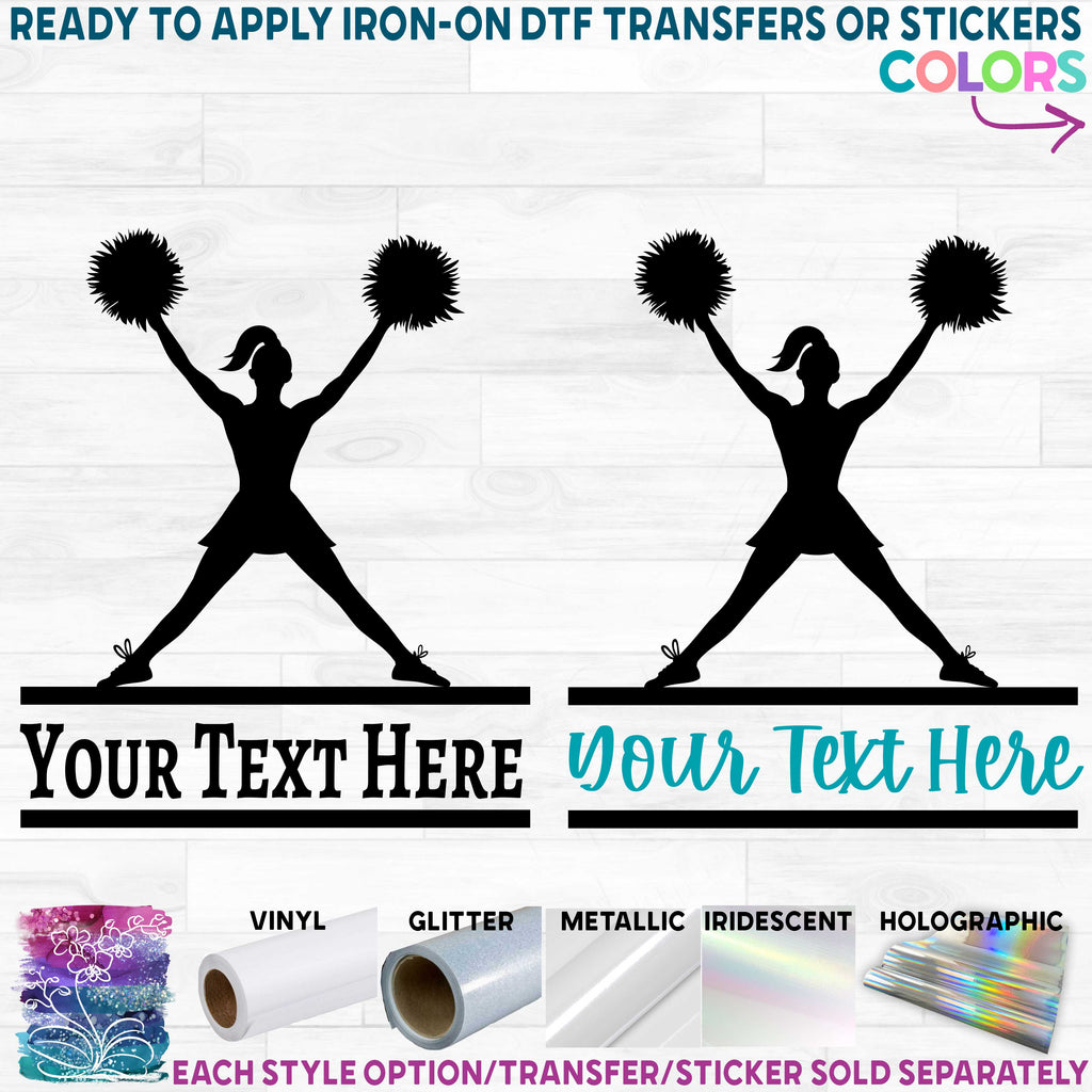 (s140-2K) Cheerleader Split Name Custom Text
