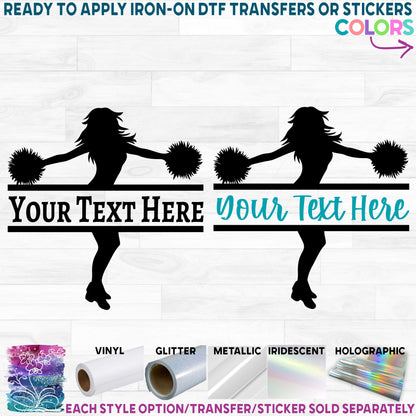 (s140-2N) Cheer Cheerleader Split Text Name