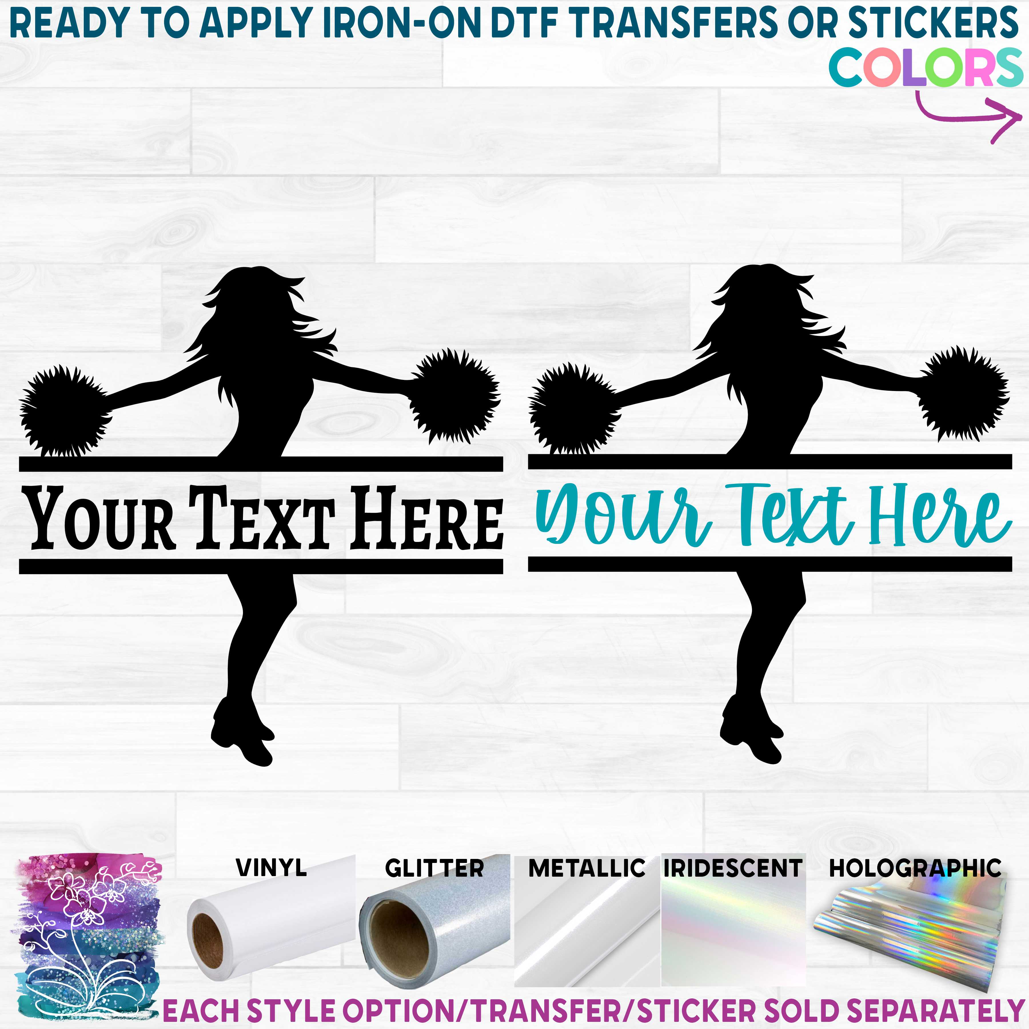 (s140-2N) Cheer Cheerleader Split Name Custom Text