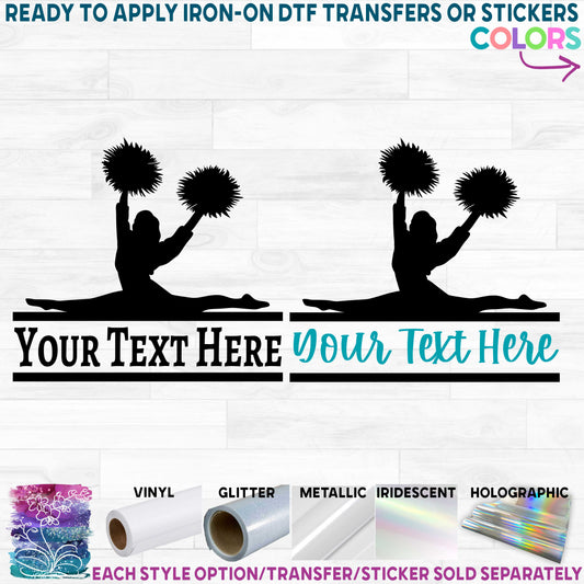 (s140-2Q) Cheer Cheerleader Split Name Custom Text