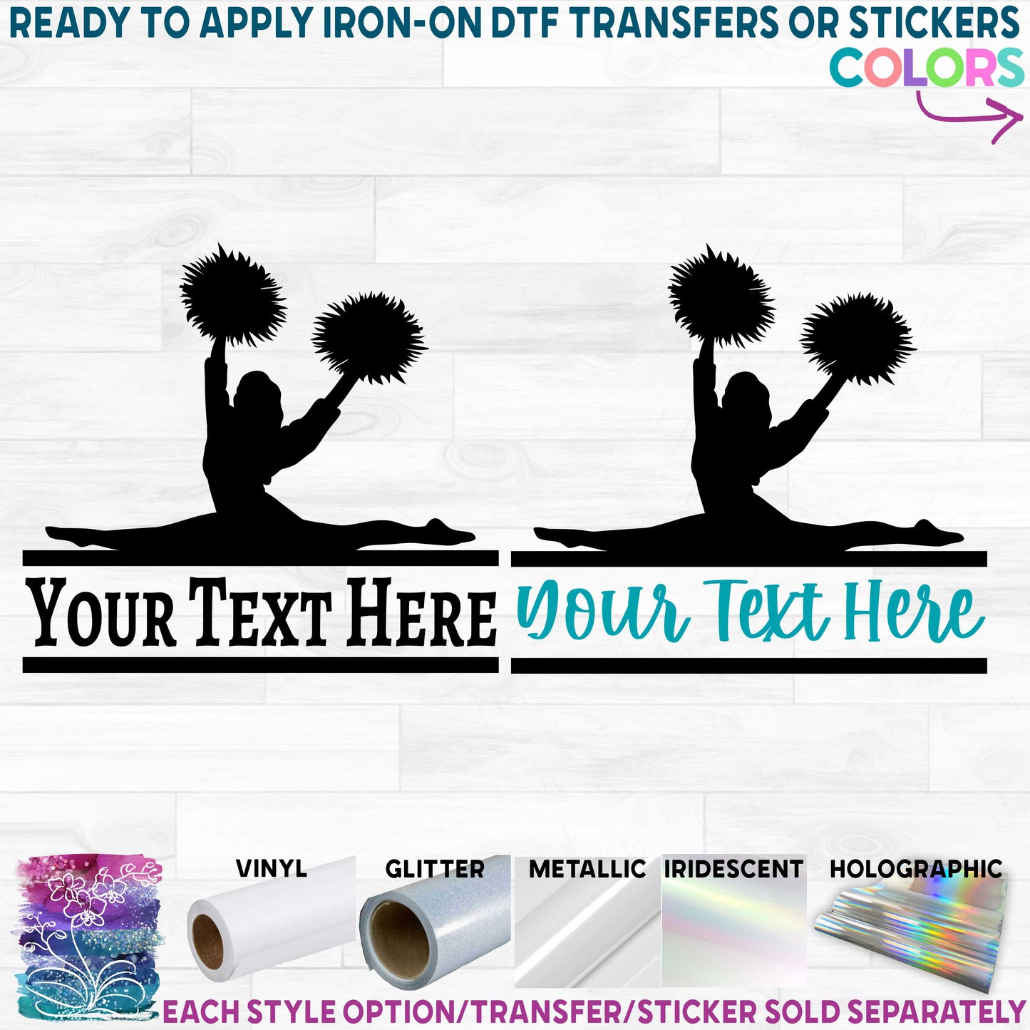 (s140-2Q) Cheer Cheerleader Split Text Name