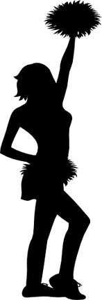 (s140-01-1A) Cheer Cheerleader Silhouette