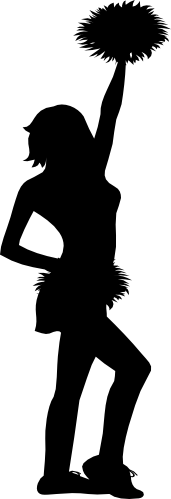 (s140-01-1A) Cheer Cheerleader Silhouette