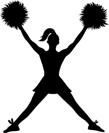 (s140-01-1B) Cheer Cheerleader Silhouette