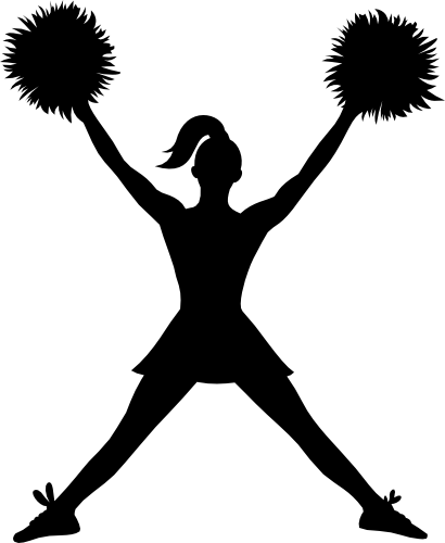 (s140-01-1B) Cheer Cheerleader Silhouette