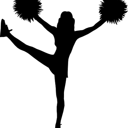 (s140-01-1C) Cheer Cheerleader Silhouette