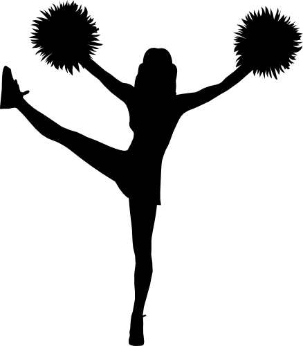 (s140-01-1C) Cheer Cheerleader Silhouette