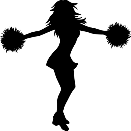 (s140-01-1D) Cheer Cheerleader Silhouette