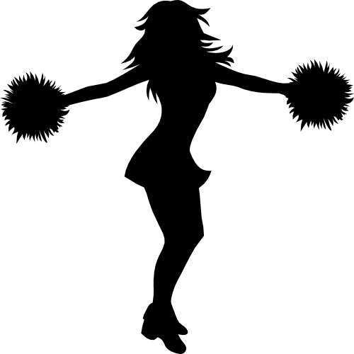 (s140-01-1D) Cheer Cheerleader Silhouette