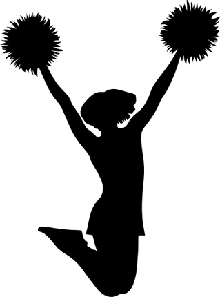 (s140-01-1E) Cheer Cheerleader Silhouette