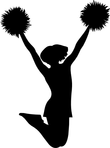 (s140-01-1E) Cheer Cheerleader Silhouette