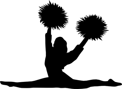 (s140-01-1F) Cheer Cheerleader Silhouette