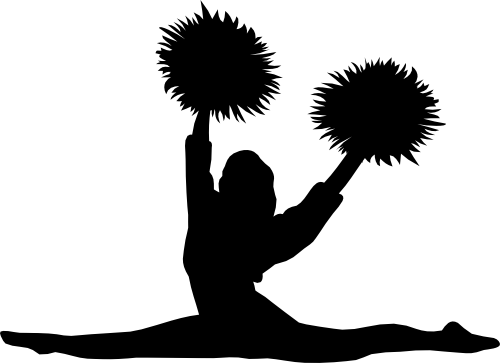 (s140-01-1F) Cheer Cheerleader Silhouette