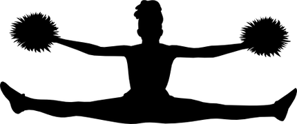 (s140-01-1G) Cheer Cheerleader Silhouette