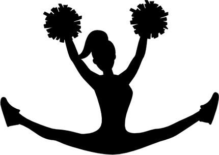(s140-01-1H) Cheer Cheerleader Silhouette