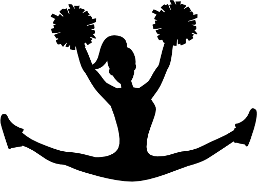 (s140-01-1H) Cheer Cheerleader Silhouette