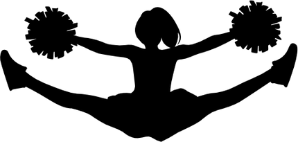 (s140-01-1J) Cheer Cheerleader Silhouette