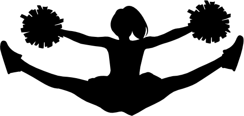 (s140-01-1J) Cheer Cheerleader Silhouette