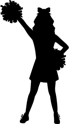 (s140-01-1L) Cheer Cheerleader Silhouette