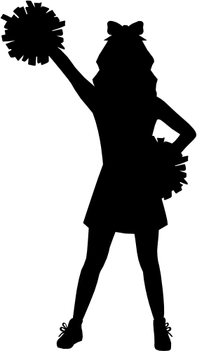 (s140-01-1L) Cheer Cheerleader Silhouette