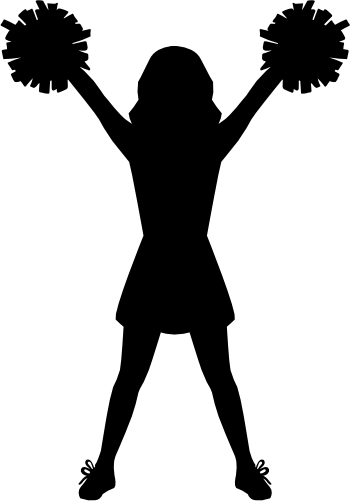 (s140-01-1M) Cheer Cheerleader Silhouette
