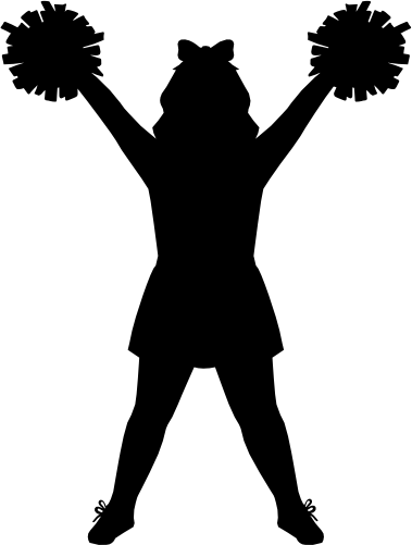 (s140-01-1O) Cheer Cheerleader Silhouette
